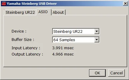 Steinberg UR22 ASIO Driver Control Panel