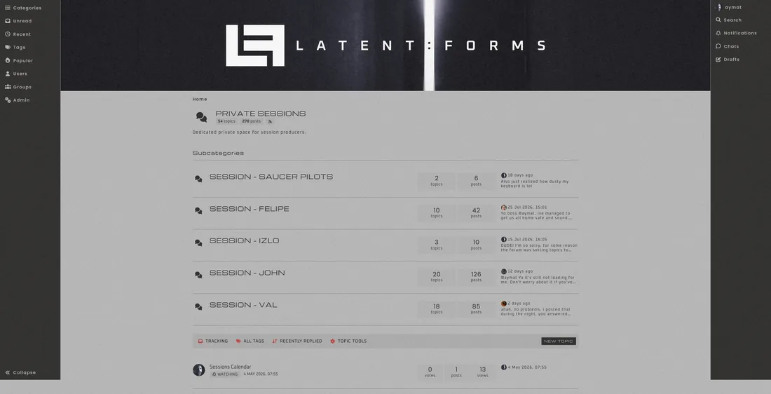 Latent Forms private community, private sessions