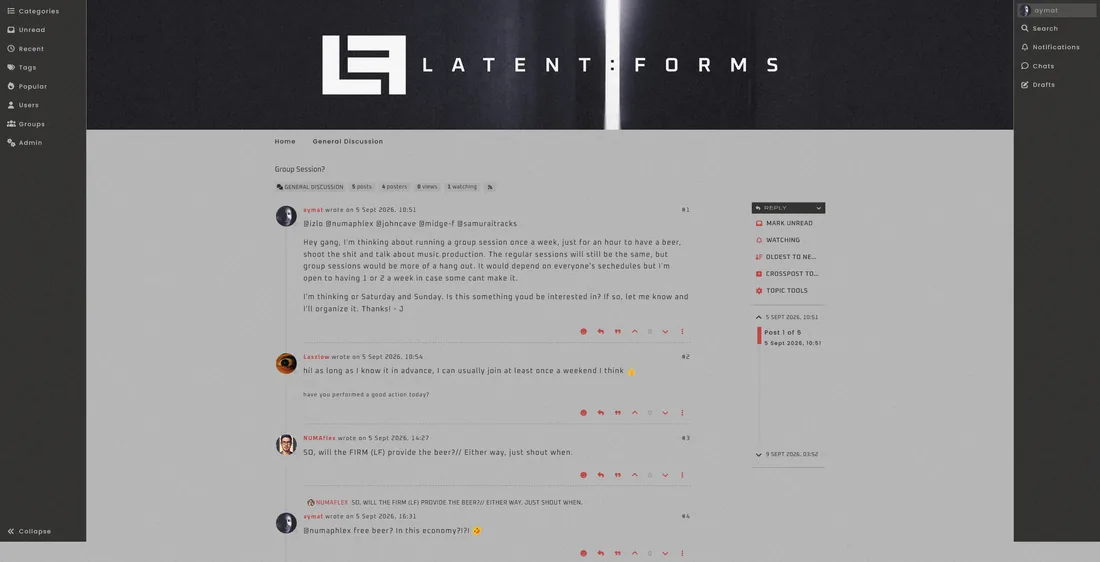 Latent Forms private community, discussion thread